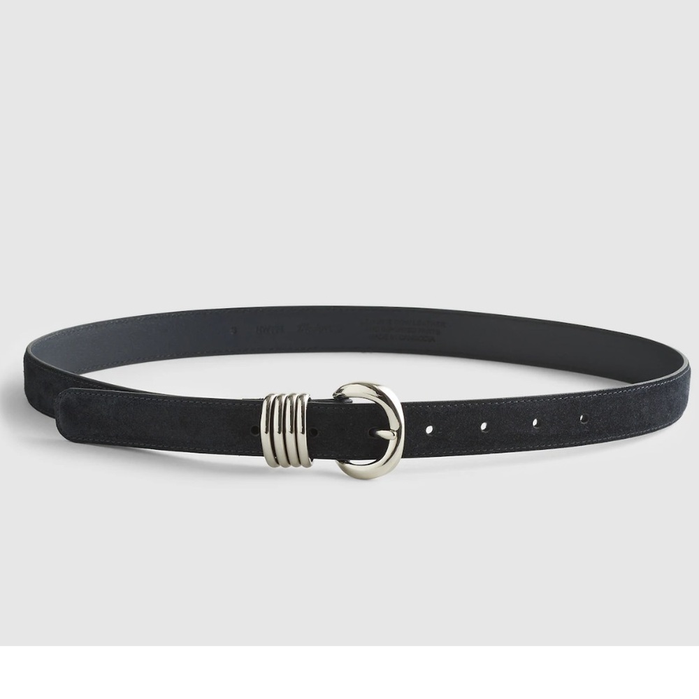 NWT Madewell Metal Keeper Suede Belt with Silver-Tone Accents